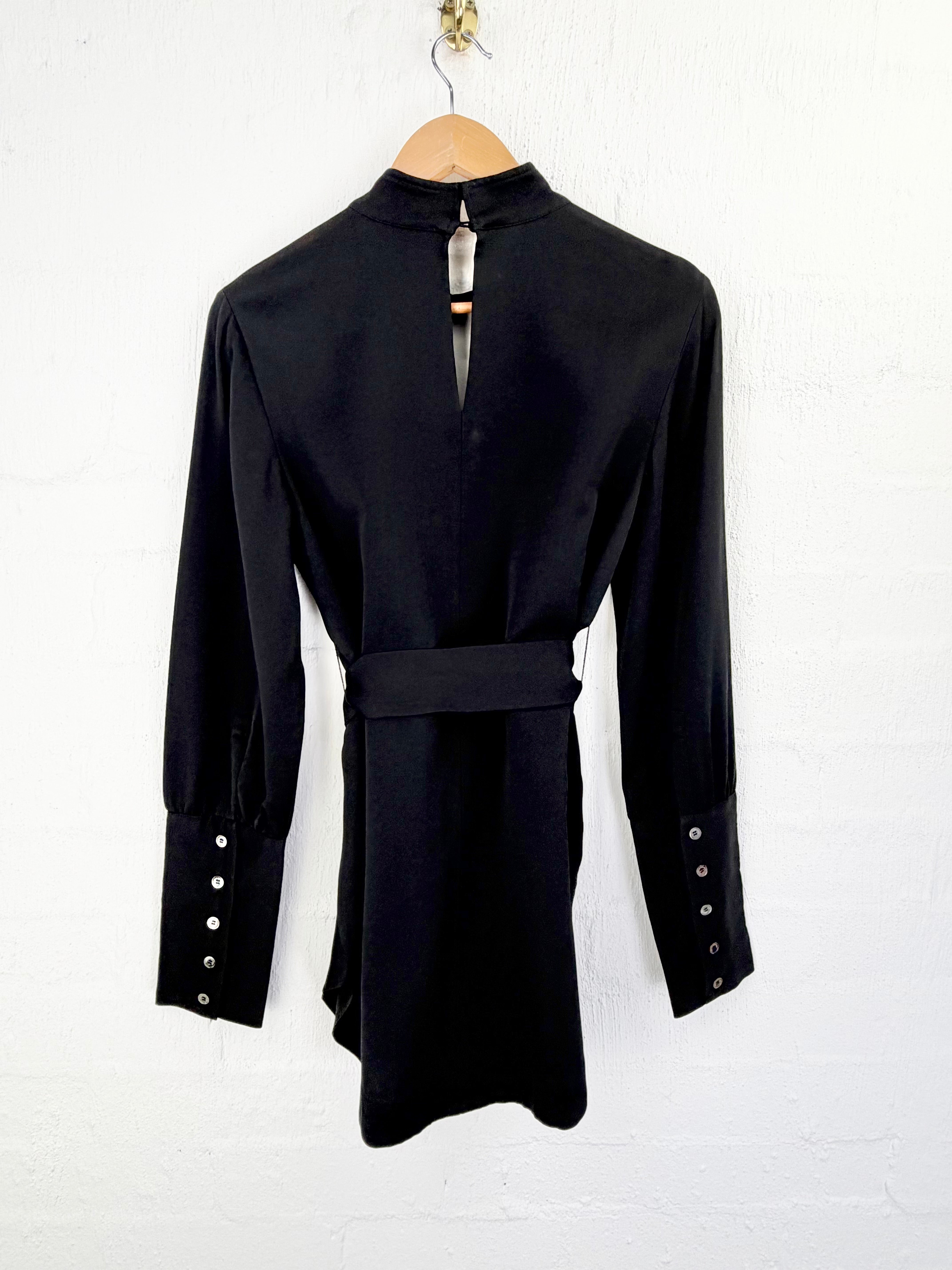 Camilla & Marc Black 'Mercury Belted Blouse' NWT - AU8