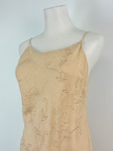 Alberta Ferretti Sandy Beige Linen Layered Strap Dress - AU8/10