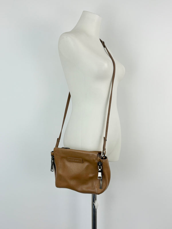 Status Anxiety Mocha 'The Ascendants' Grained Leather Crossbody Bag