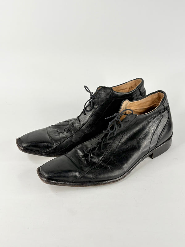 Soré Roma Black Leather Platypus-Toe Dress Shoes - EU46
