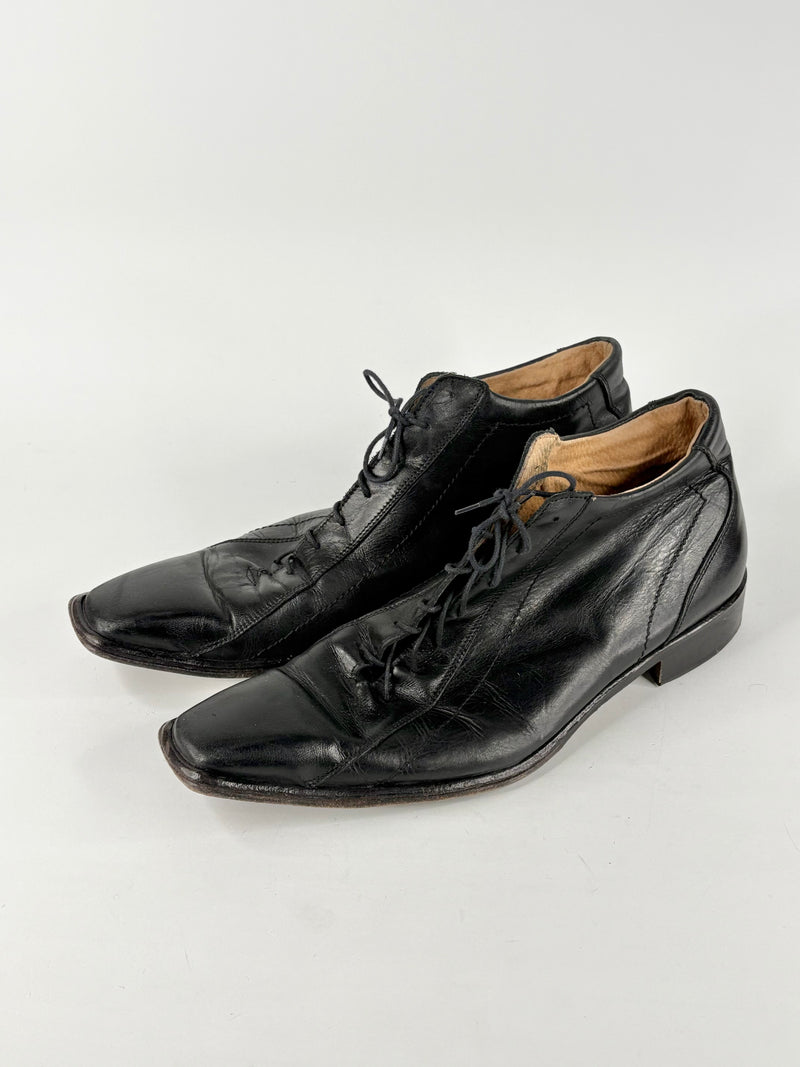 Soré Roma Black Leather Platypus-Toe Dress Shoes - EU46