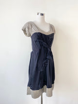BCBGMAXAZRIA Runway Blue & Grey Structured Dress - AU8/10