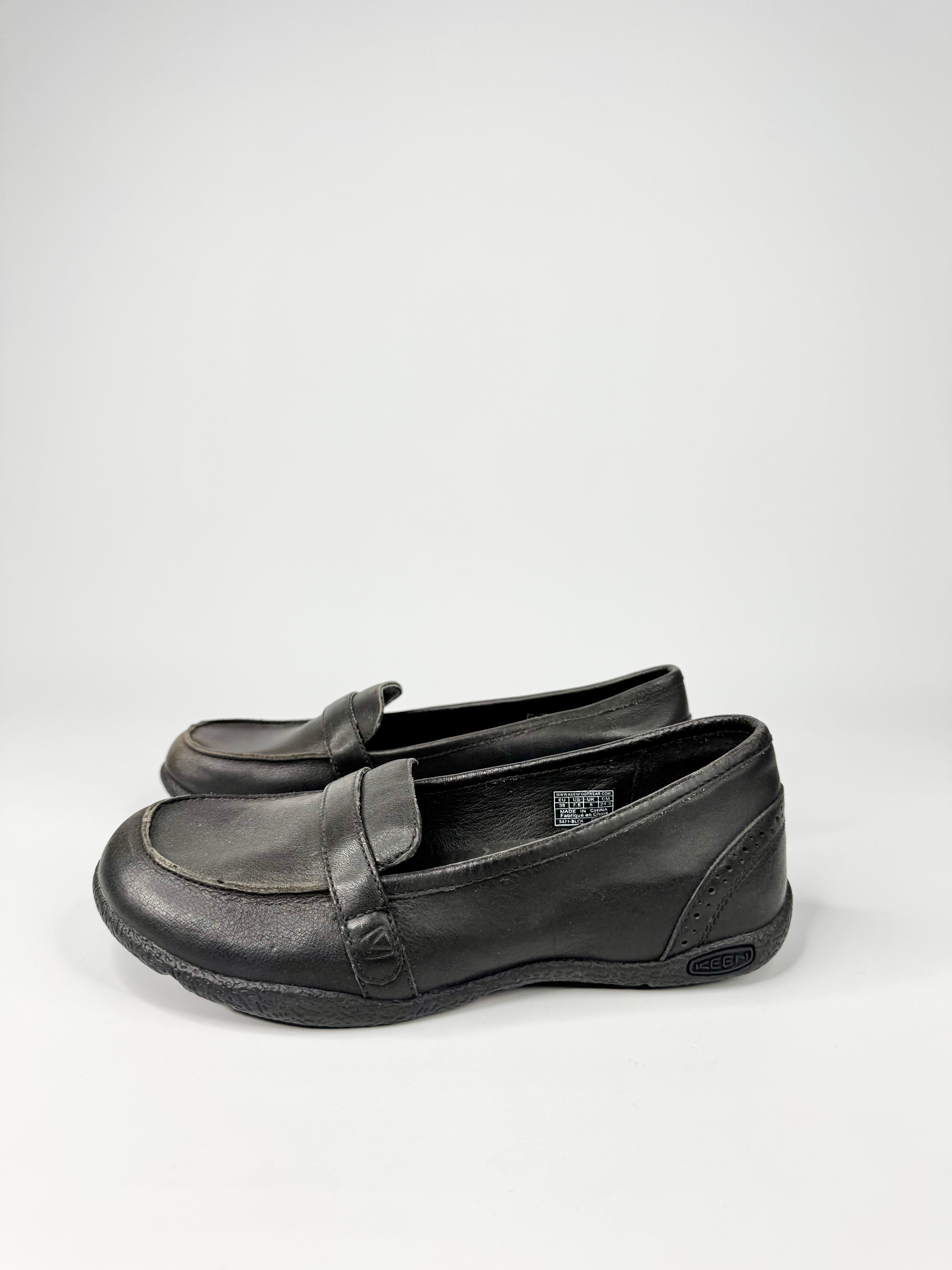 Keen Black Leather Slip Ons - EU38