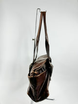 Kenneth Cole Rich Brown Leather Shoulder Bag