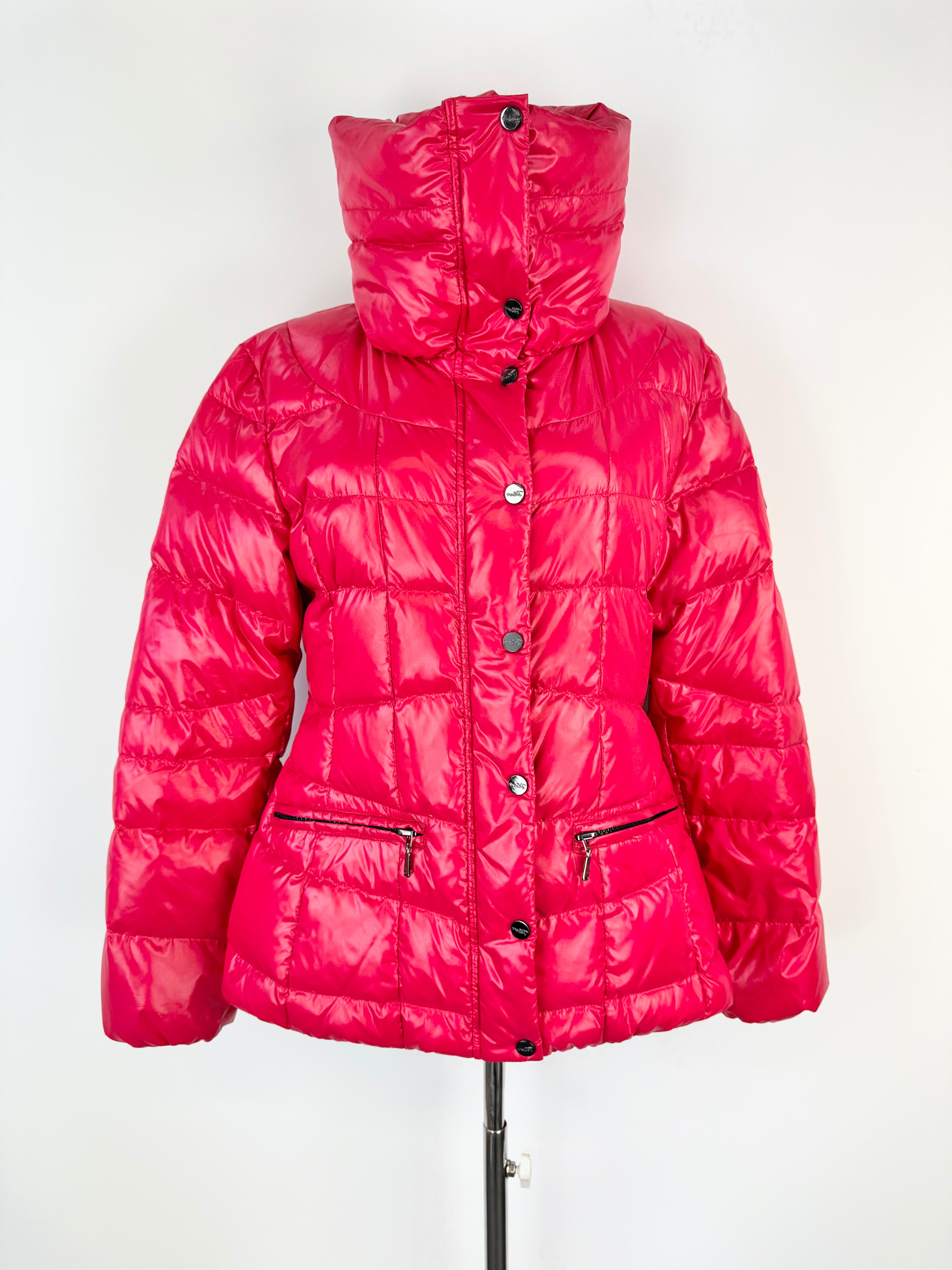 Notes Glossy Hot Pink Zipper Puffy Jacket - AU10