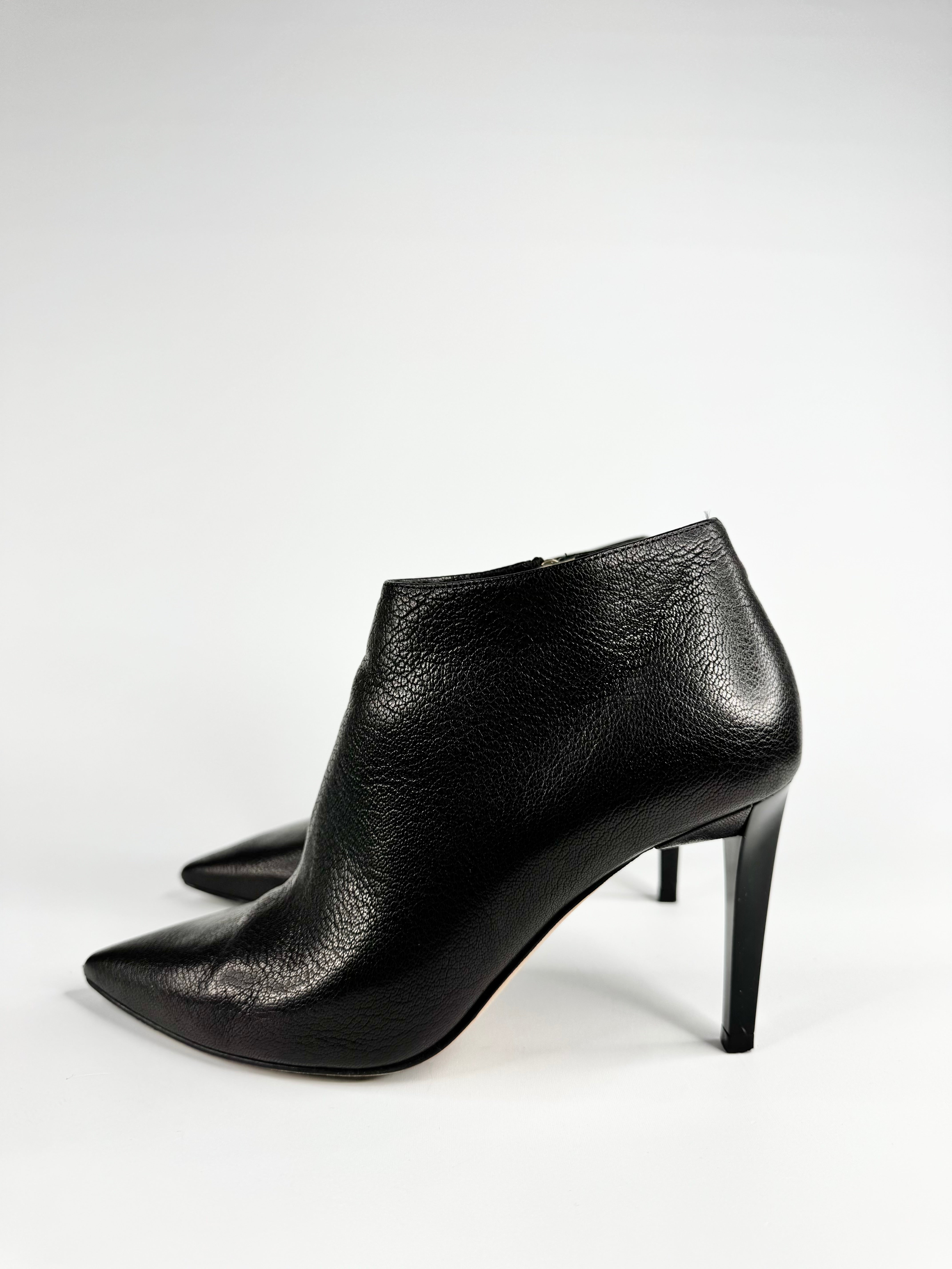 Jimmy Choo Black Grained Leather 'Liesel' Ankle Boots - EU36