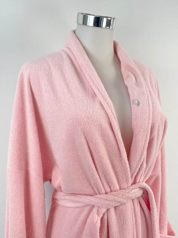 Vintage Christian Dior Loungewear Flamingo Pink Bath Robe - AU8/10