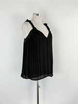 Annette Görtz Black Pleated Strappy Top - AU10/12