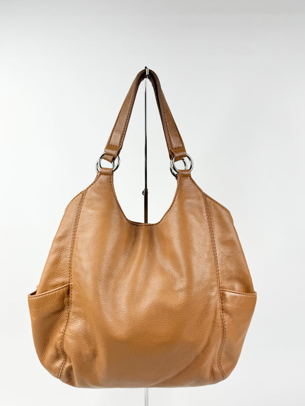 Oroton Caramel Leather Shoulder Bag