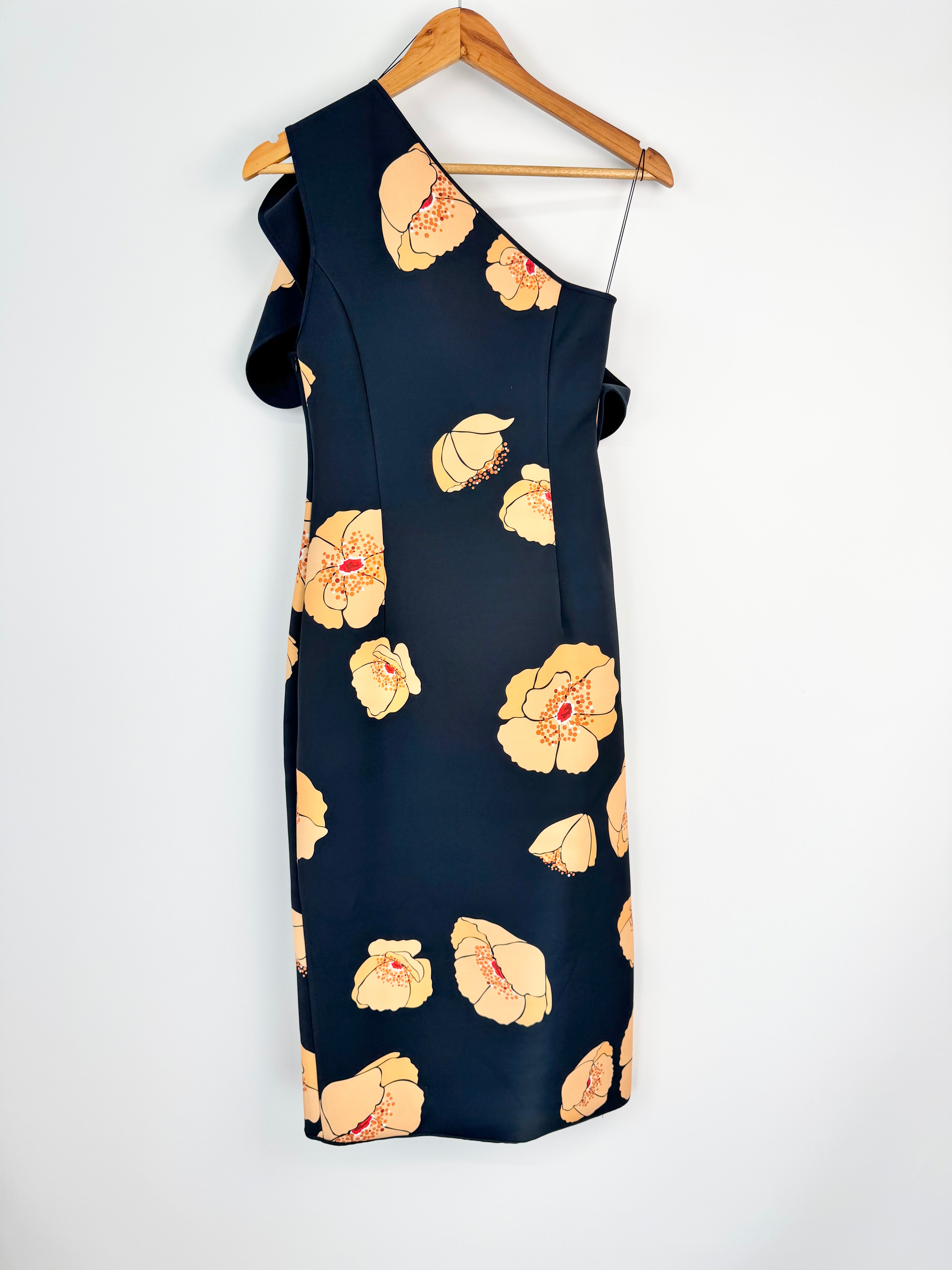 Alcer Floral Off Shoulder Neoprene Dress