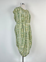 Anntian Grassy Patterned Silk Shift Dress - O/S