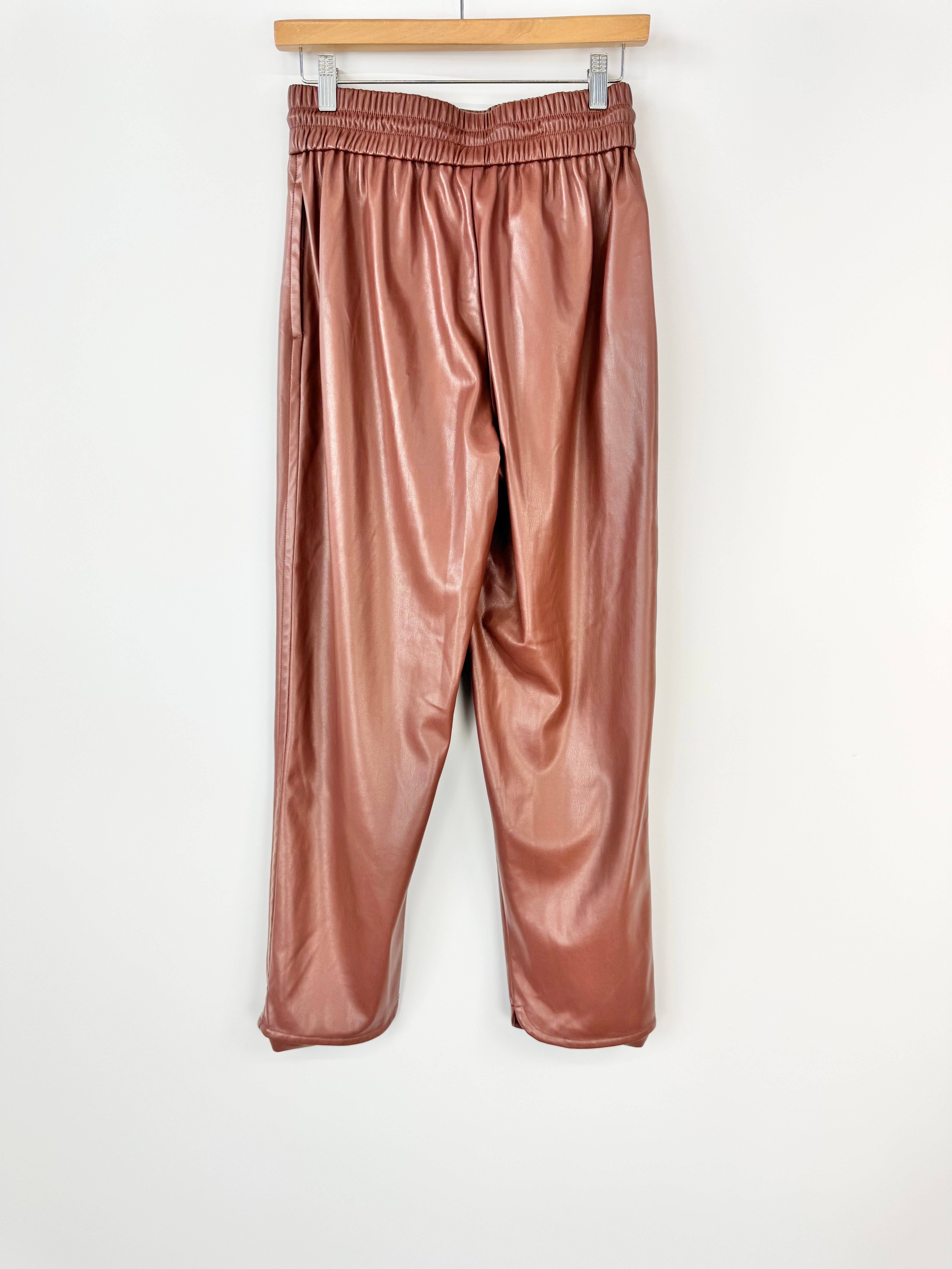 Mother Faux Leather 'Curbside Lounge' Slacks - AU10