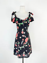 Alice McCall 'Confetti' Black & Floral Silk Blend Summer Dress - AU10