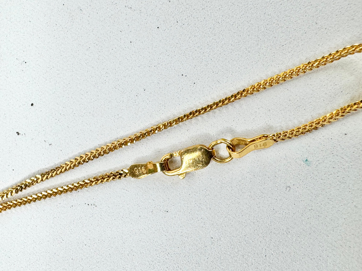 14ct Gold & 45point Diamond Cluster Pendant with 22ct Gold Chain