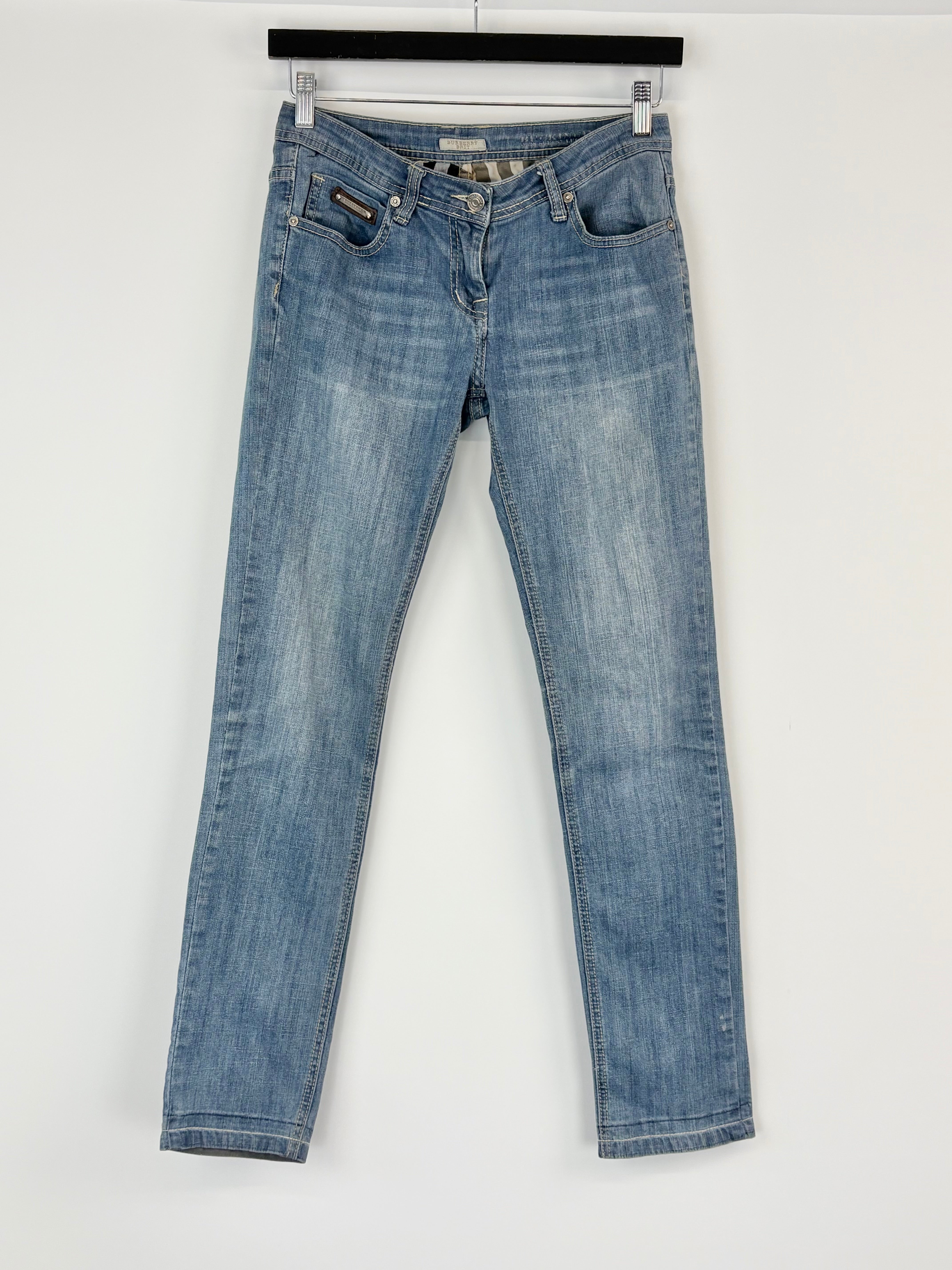 Burberry Brit Blue Wash Buckingham Skinny Leg Jeans - W28