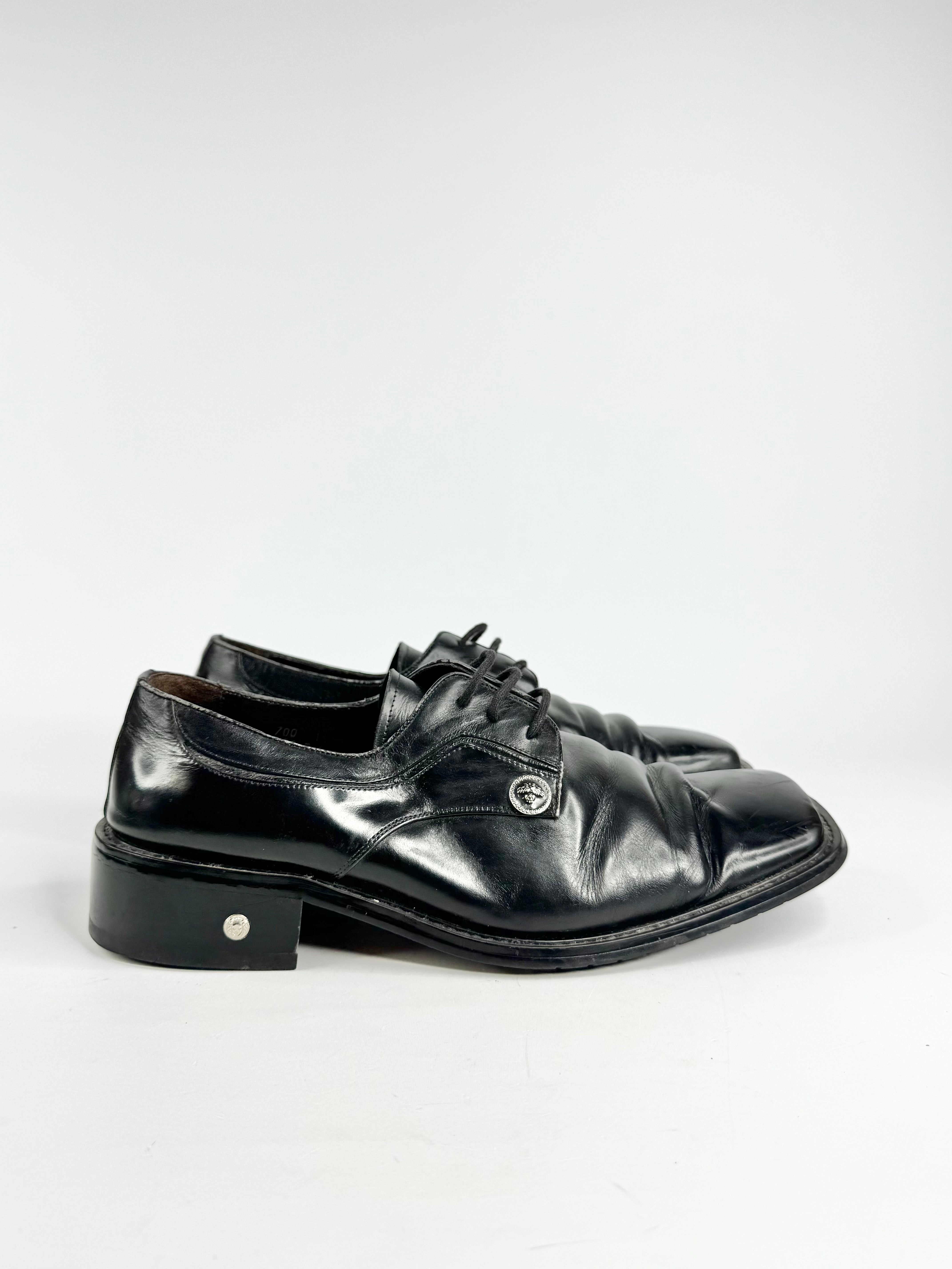 Vintage 'Versage' Black Lace Up Shoes - 25.5