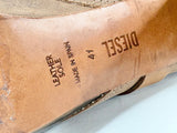 Diesel Tan Leather Peep-Toe Ankle Boots - EU41