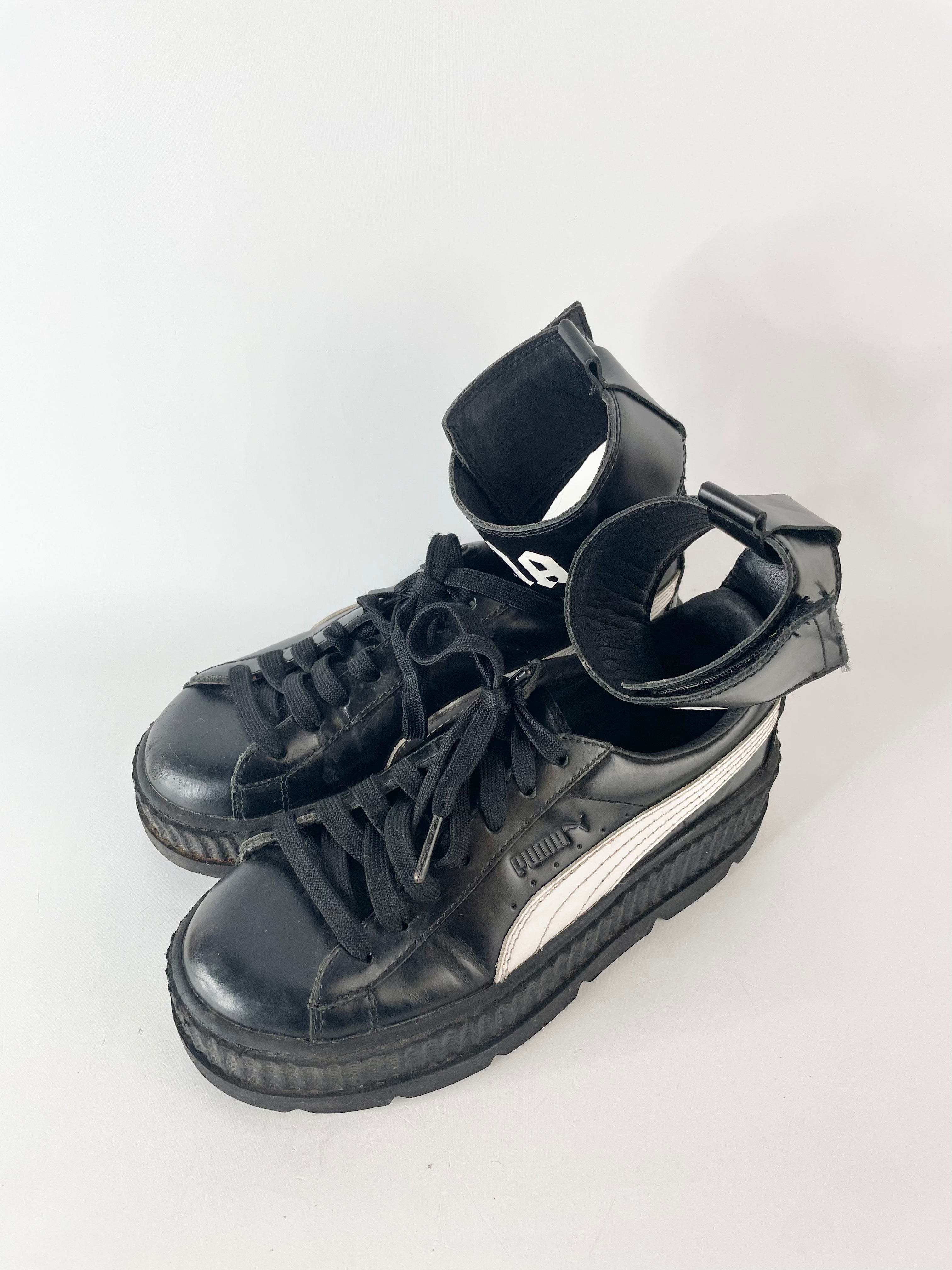 Fenty x Puma Black Ankle Strap Platform Sneakers - EU37