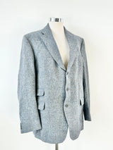 Vintage Donegal Tweed Hand Woven Blue Blazer - L