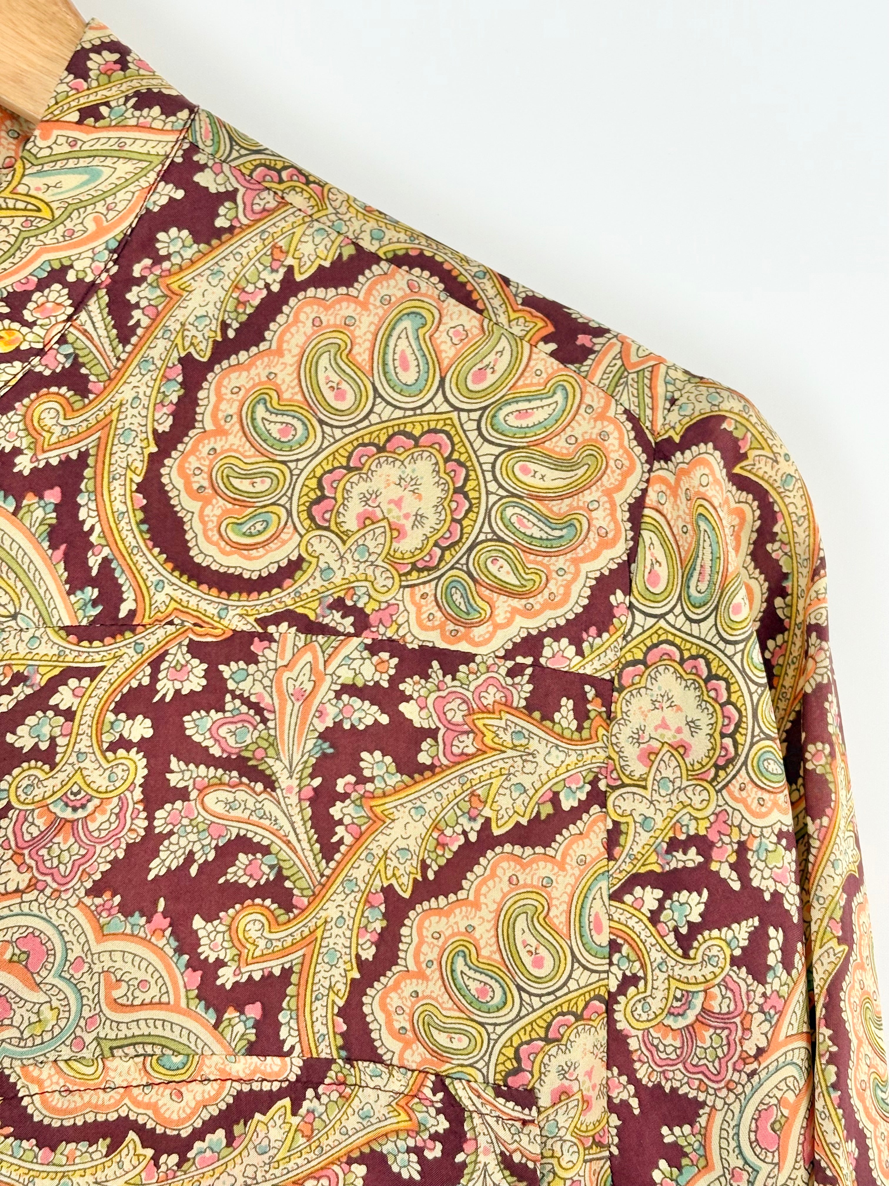 Zimmermann Maroon Silk Paisley Tunic Dress - AU10