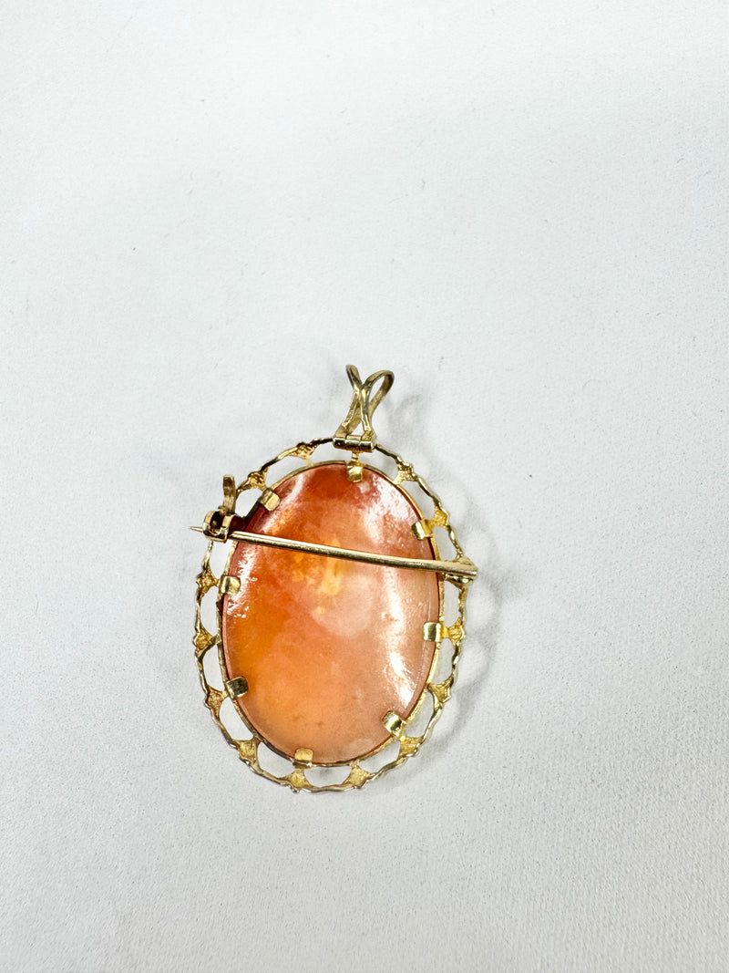 Antique 9ct English Made Gold Cameo Pendant & Brooch