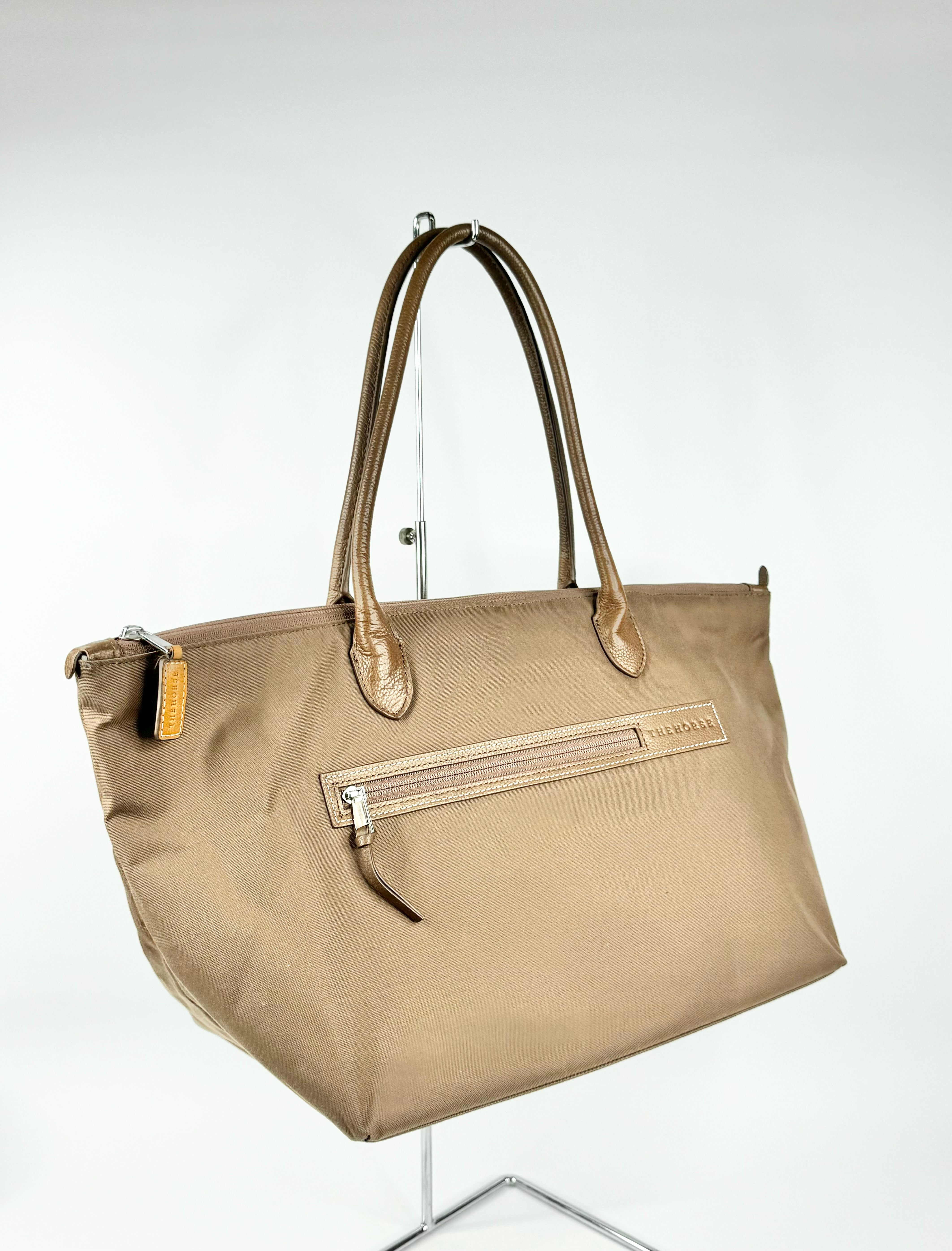 MFW The Horse Milk Chocolate Fabric & Leather Shoulder Bag