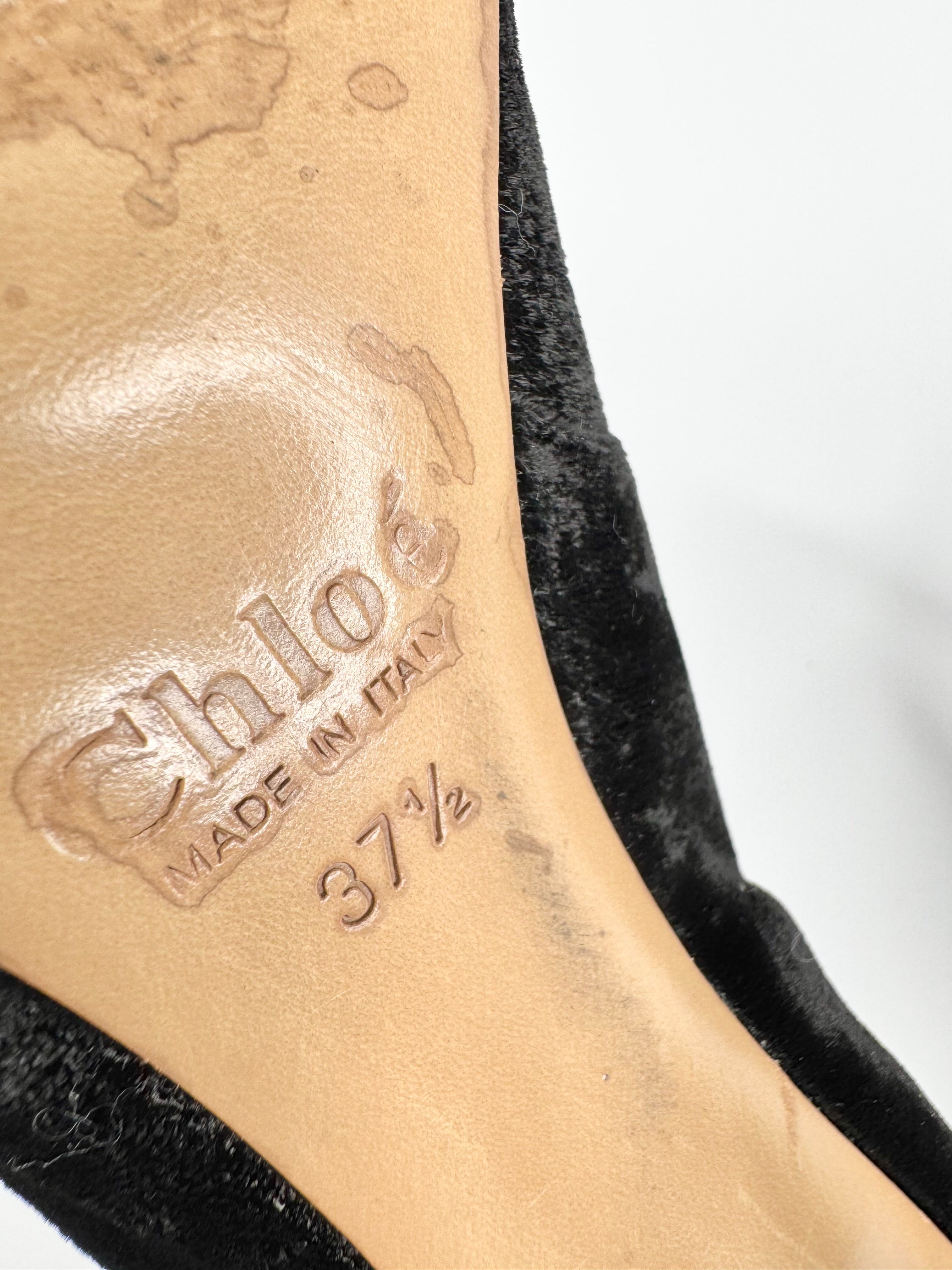 Chloé Black Velvet Stiletto - EU37.5