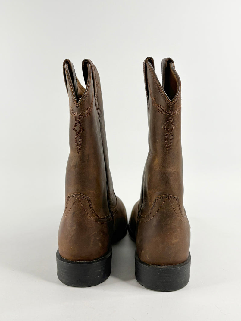 Ariat Brown Leather Heritage Roper Cowboy Boots - EU41