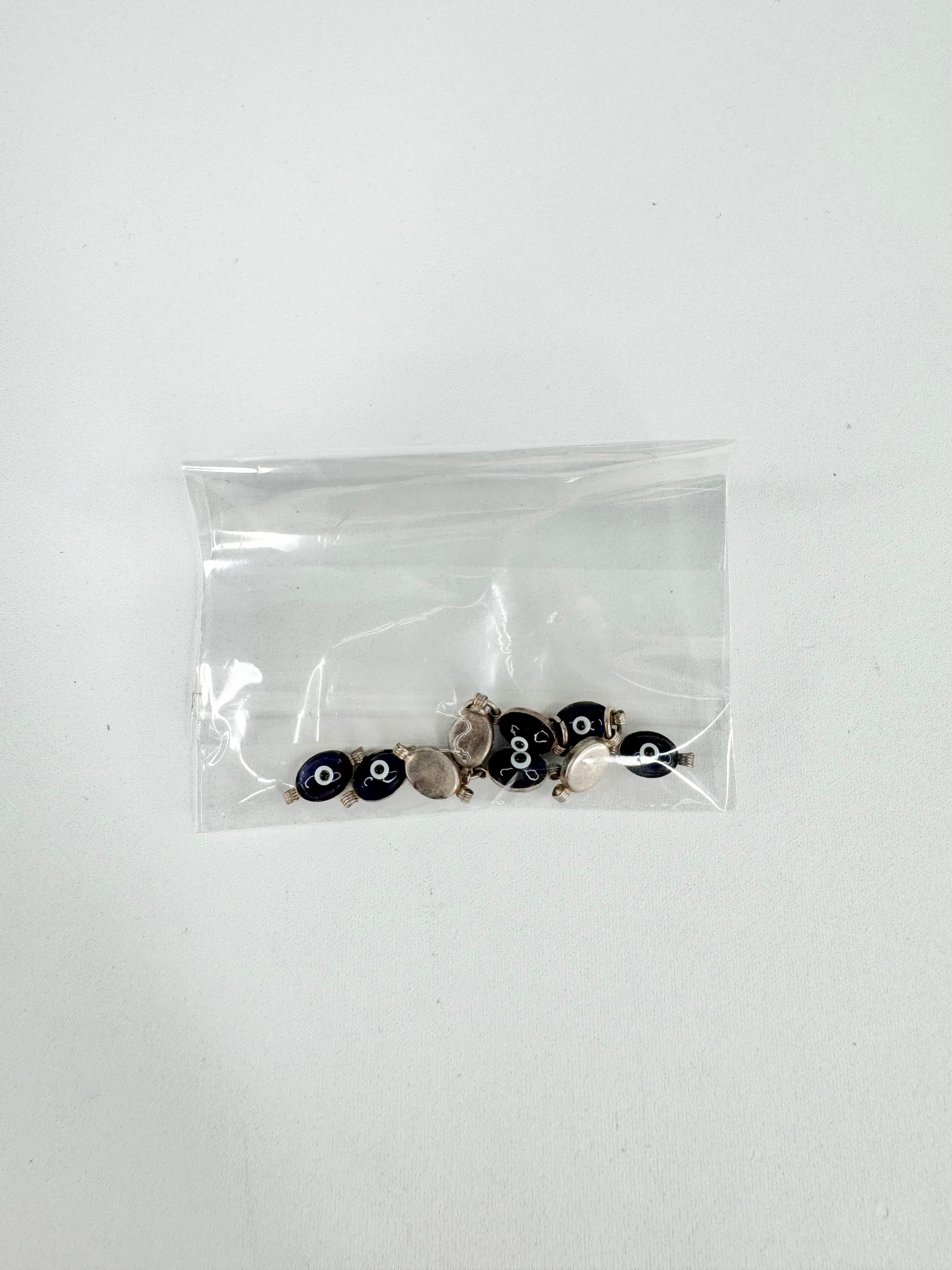 10 Silver Evil Eye Beads