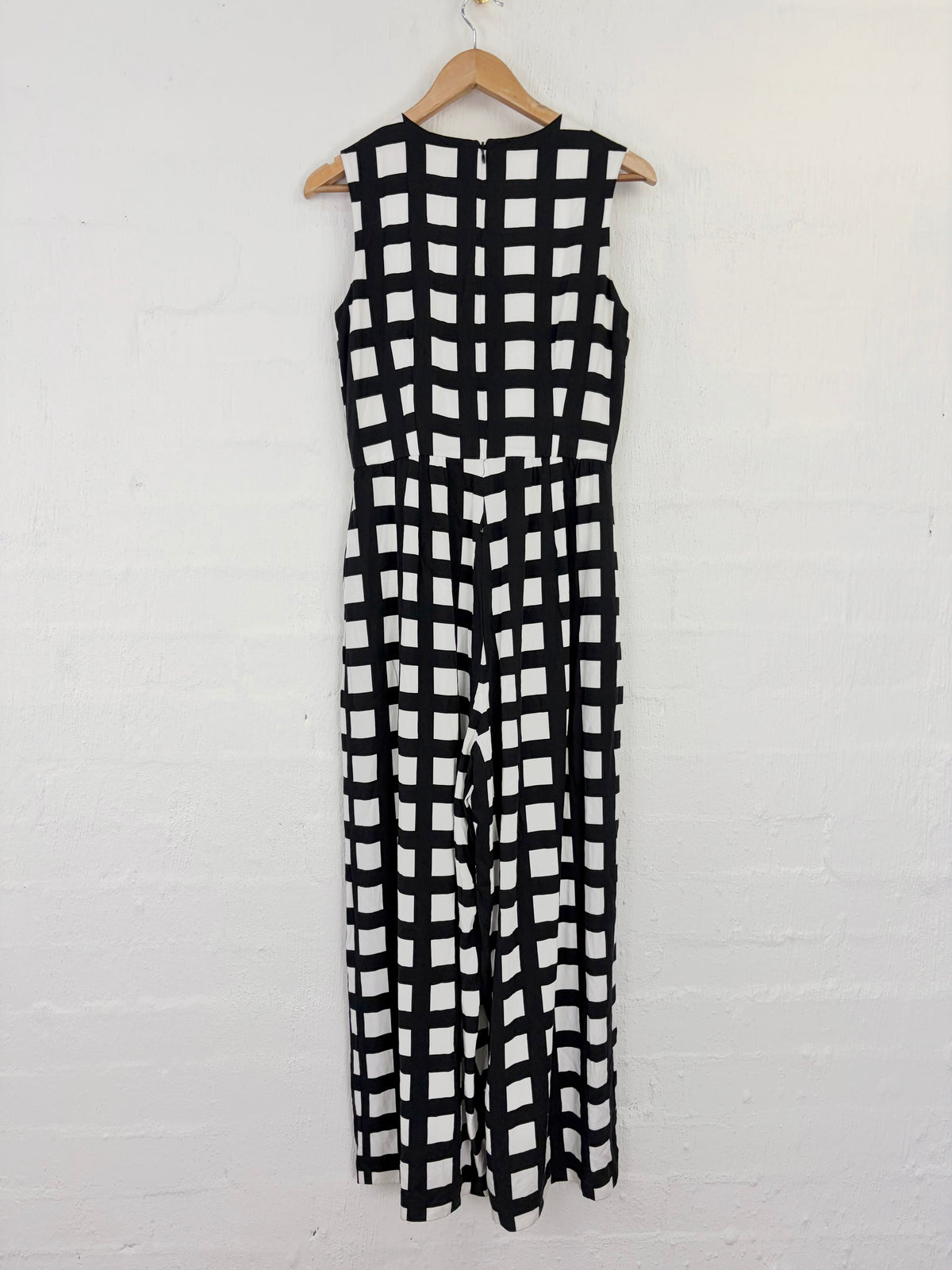 Elk Black & White Grid Pattern Bamboo Jumpsuit - AU8/10