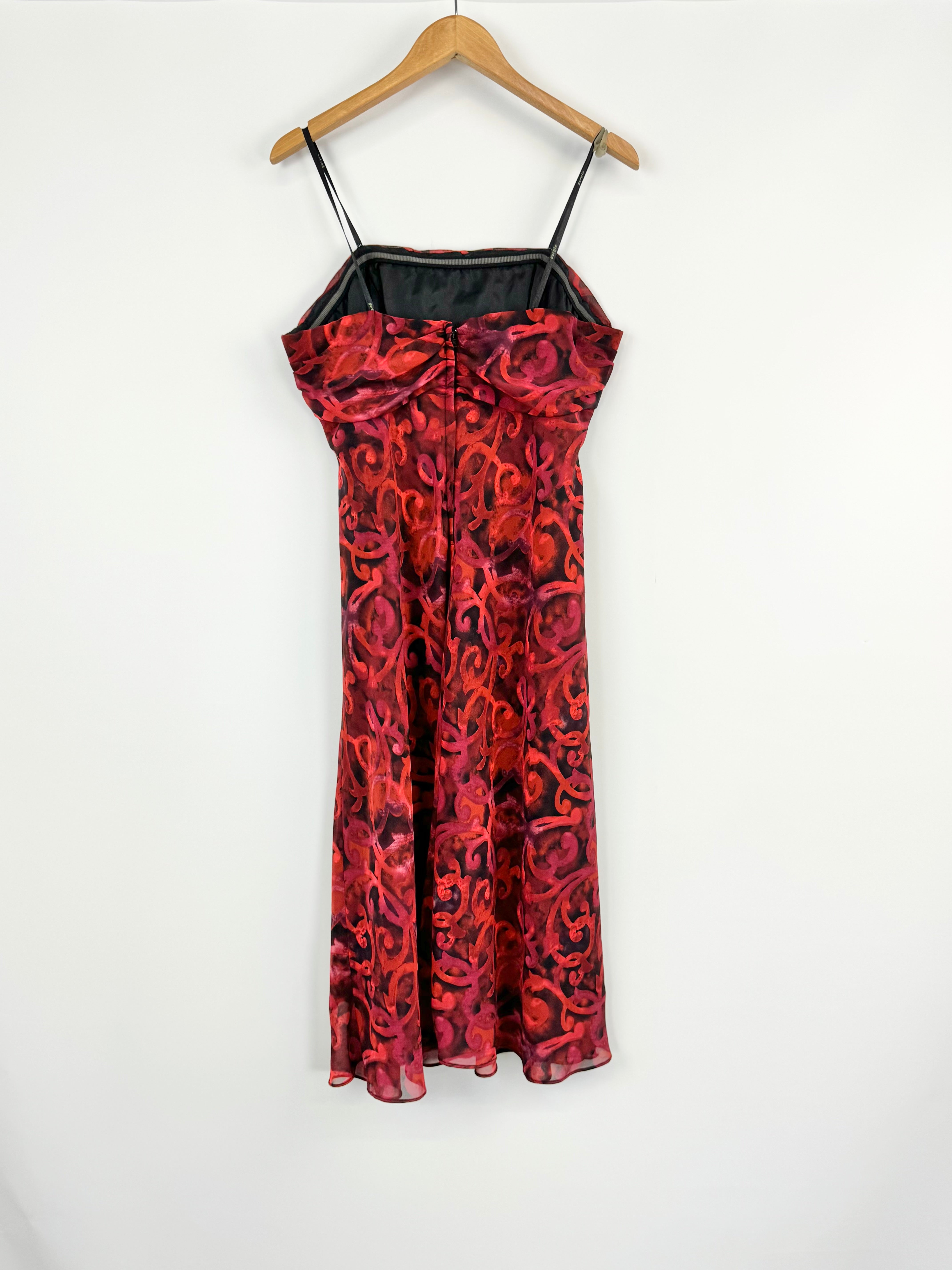 Y2K Purple Patch Red Pattern Strapless Cocktail Dress - AU12/14