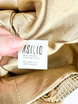 Asilio Metallic Gold 'Grand Stand' Lace Miniskirt - AU6/8