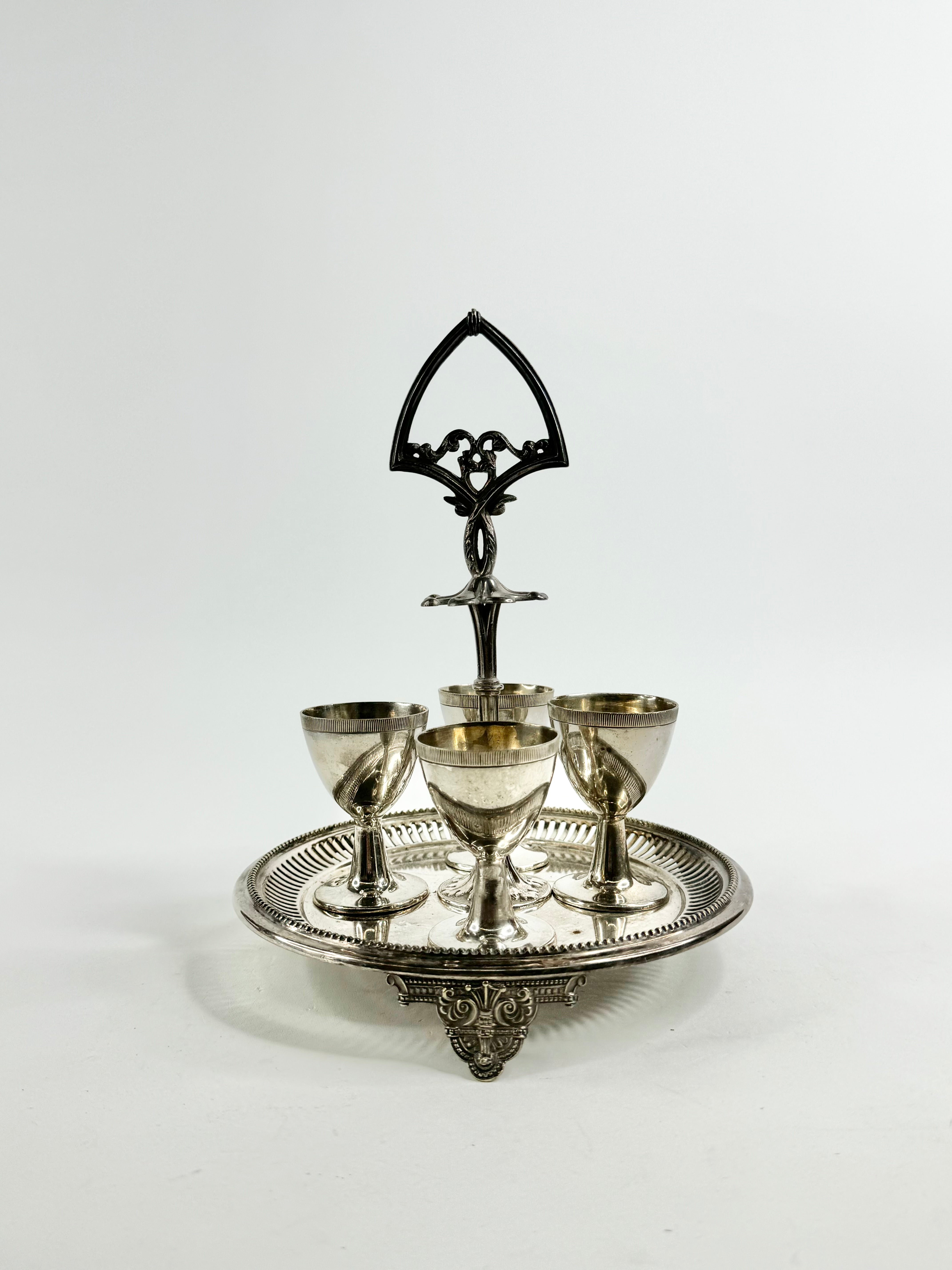 Antique Victorian Silver Plated Egg Cruet Set