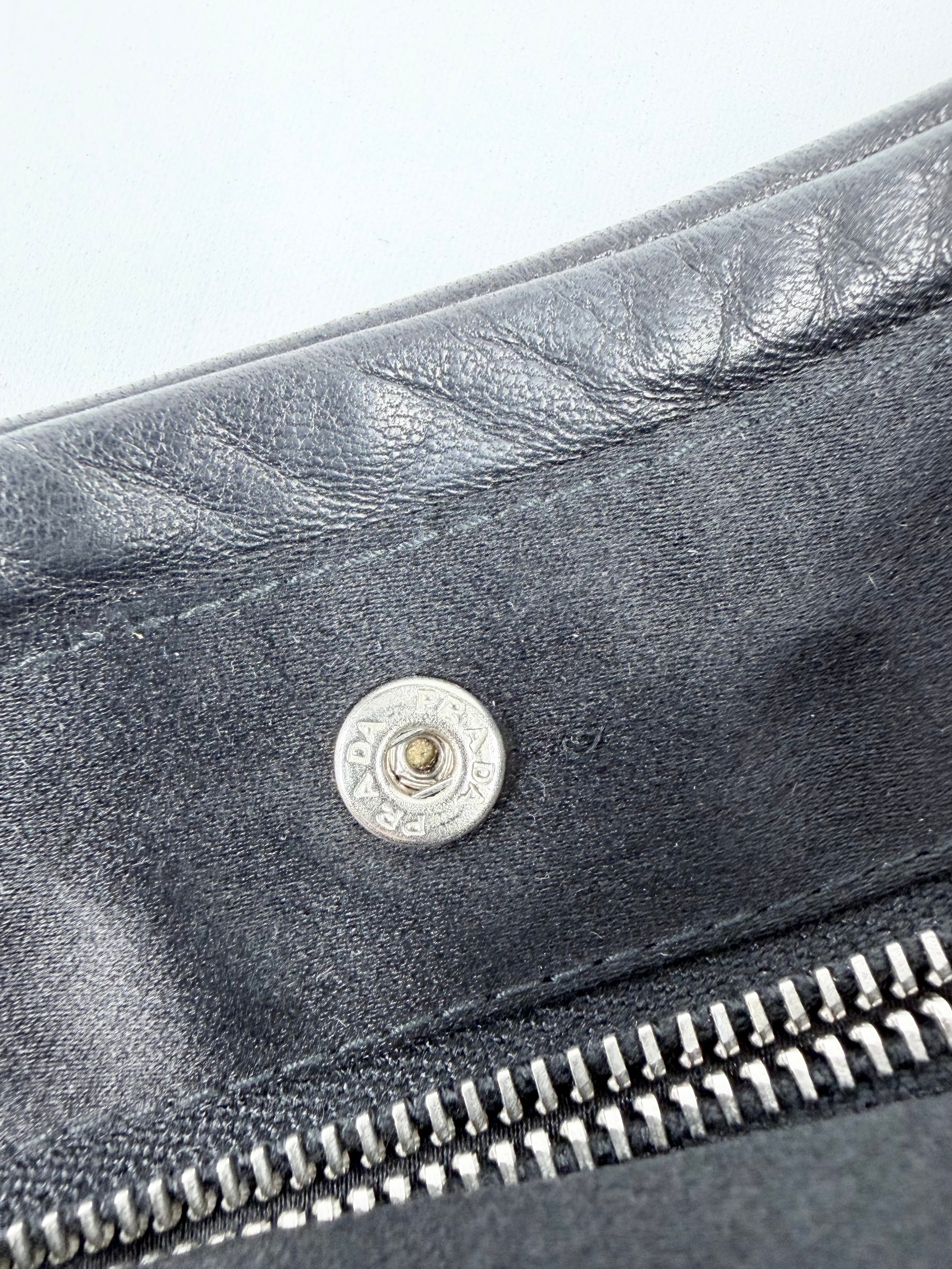 Y2K Prada Black Nappa Floral Shoulder Bag