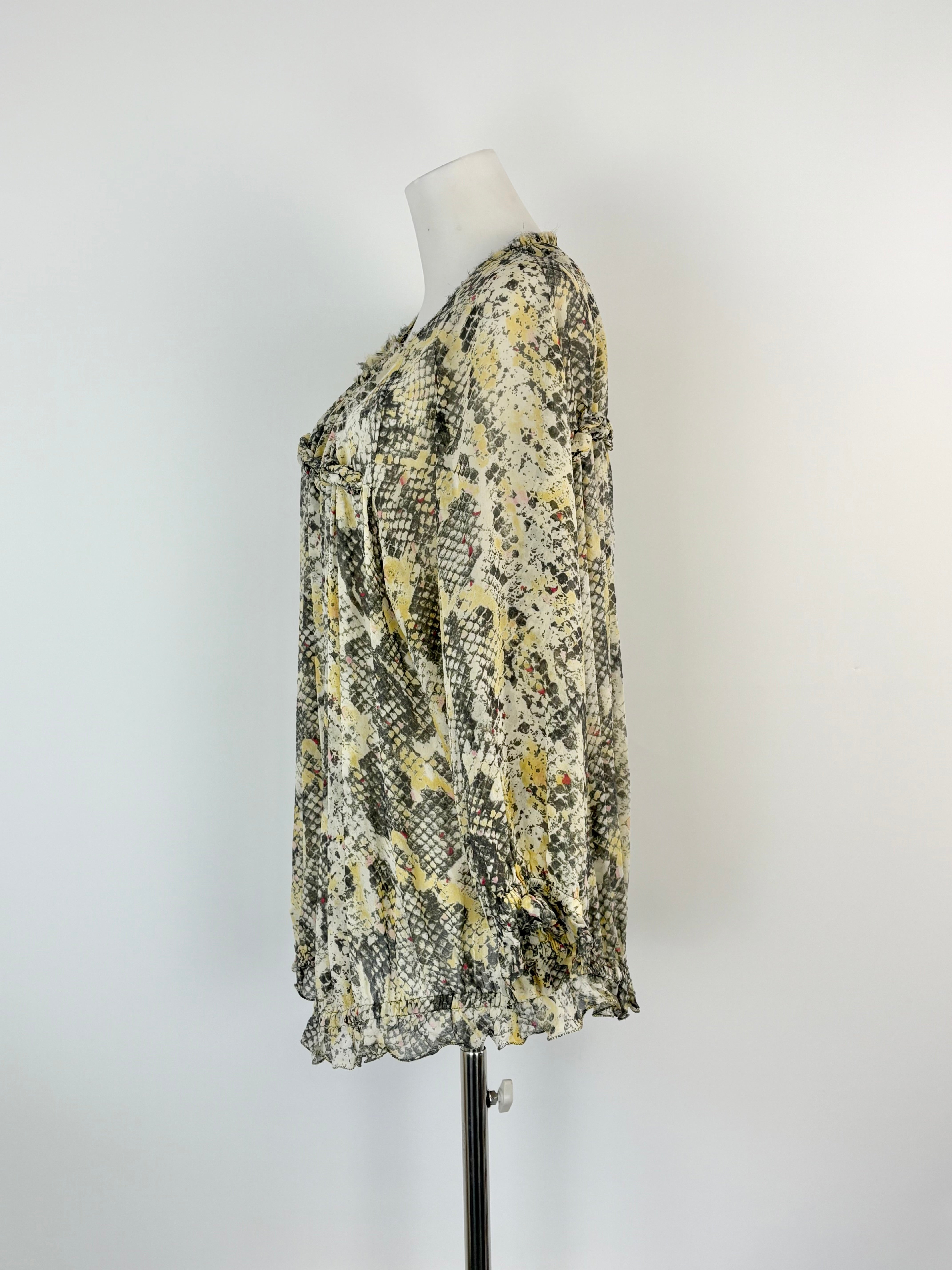 Isabel Marant Ruffled & Pleated Silk Blouse - AU8/10