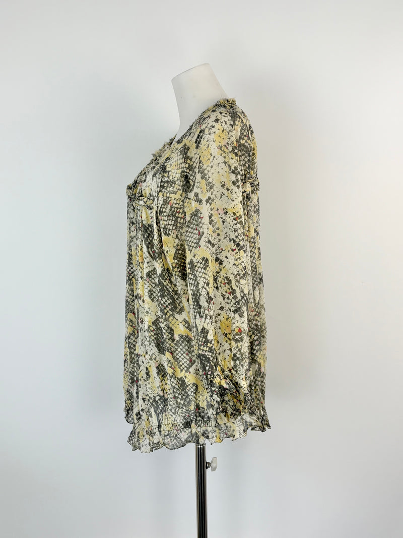 Isabel Marant Ruffled & Pleated Silk Blouse - AU8/10