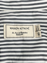 Maison Kitsune Grey & White Striped Shirt Dress - AU8