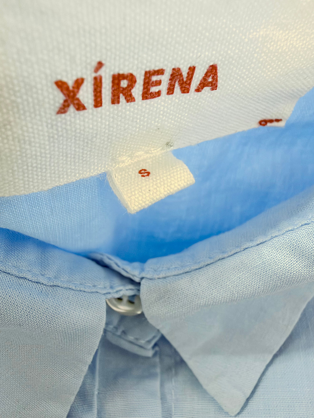 Xirena Sky Blue 'Channing' Short Sleeve Shirt - AU8/10