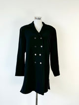 Vintage Emmanuel Ungaro Black Wool Blend Coat - AU10/12