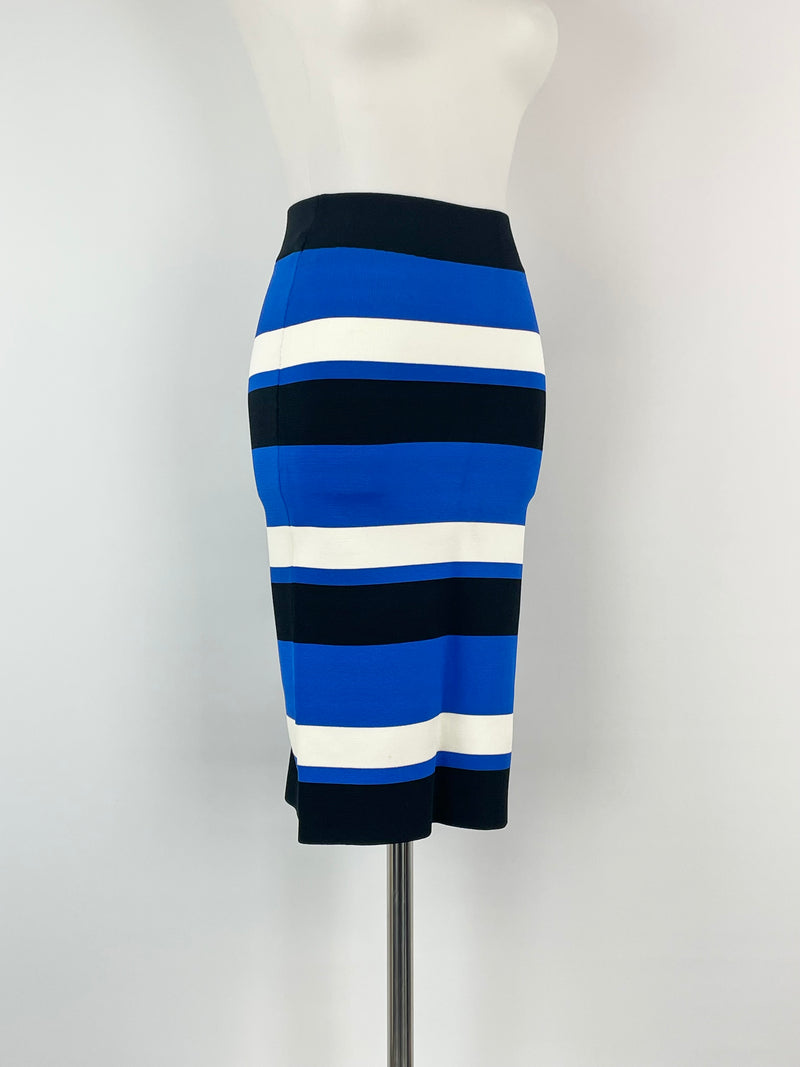 BCBGMaxazria Blue, Black & White 'Viola' Mini Skirt - AU8