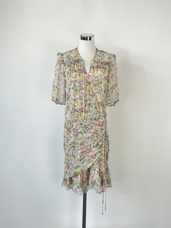 Veronica Beard Sheer-Silk Florals Layered Dress - AU8