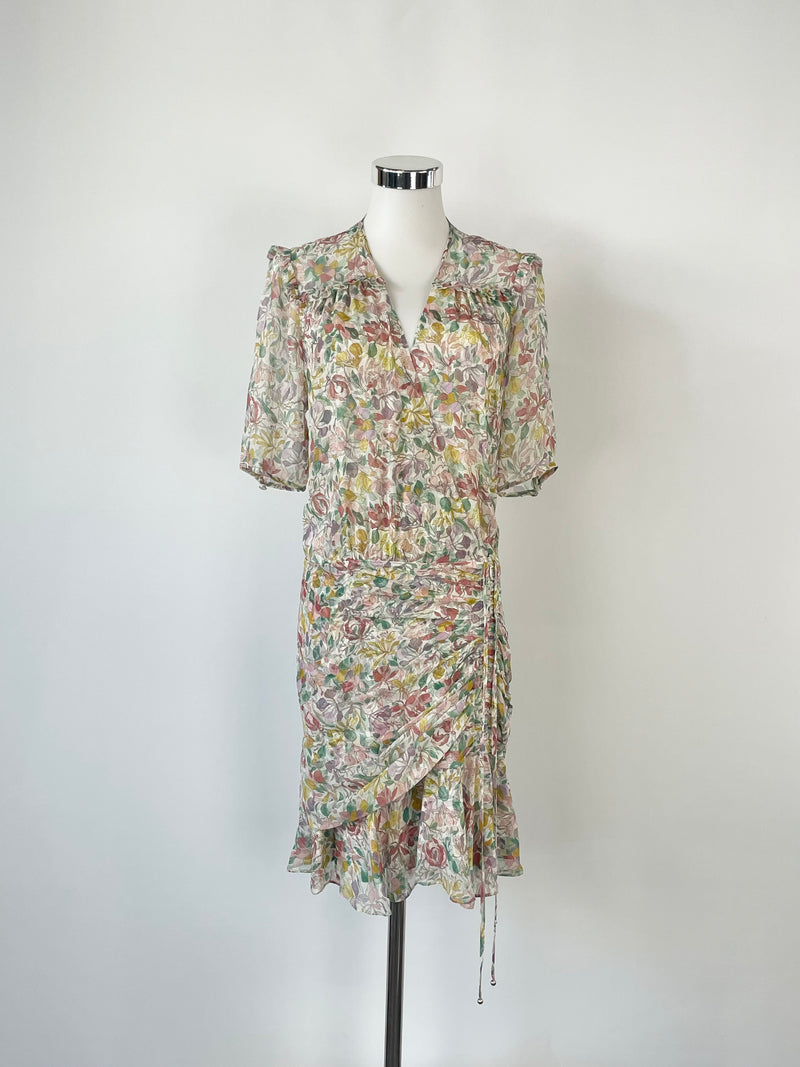 Veronica Beard Sheer-Silk Florals Layered Dress - AU8