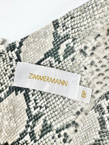 Zimmermann Grey Snakeskin Belted Mini Dress - AU6