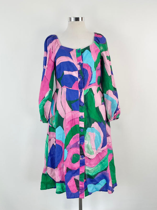 Gorman Abstract Palette Linen Dress - AU14