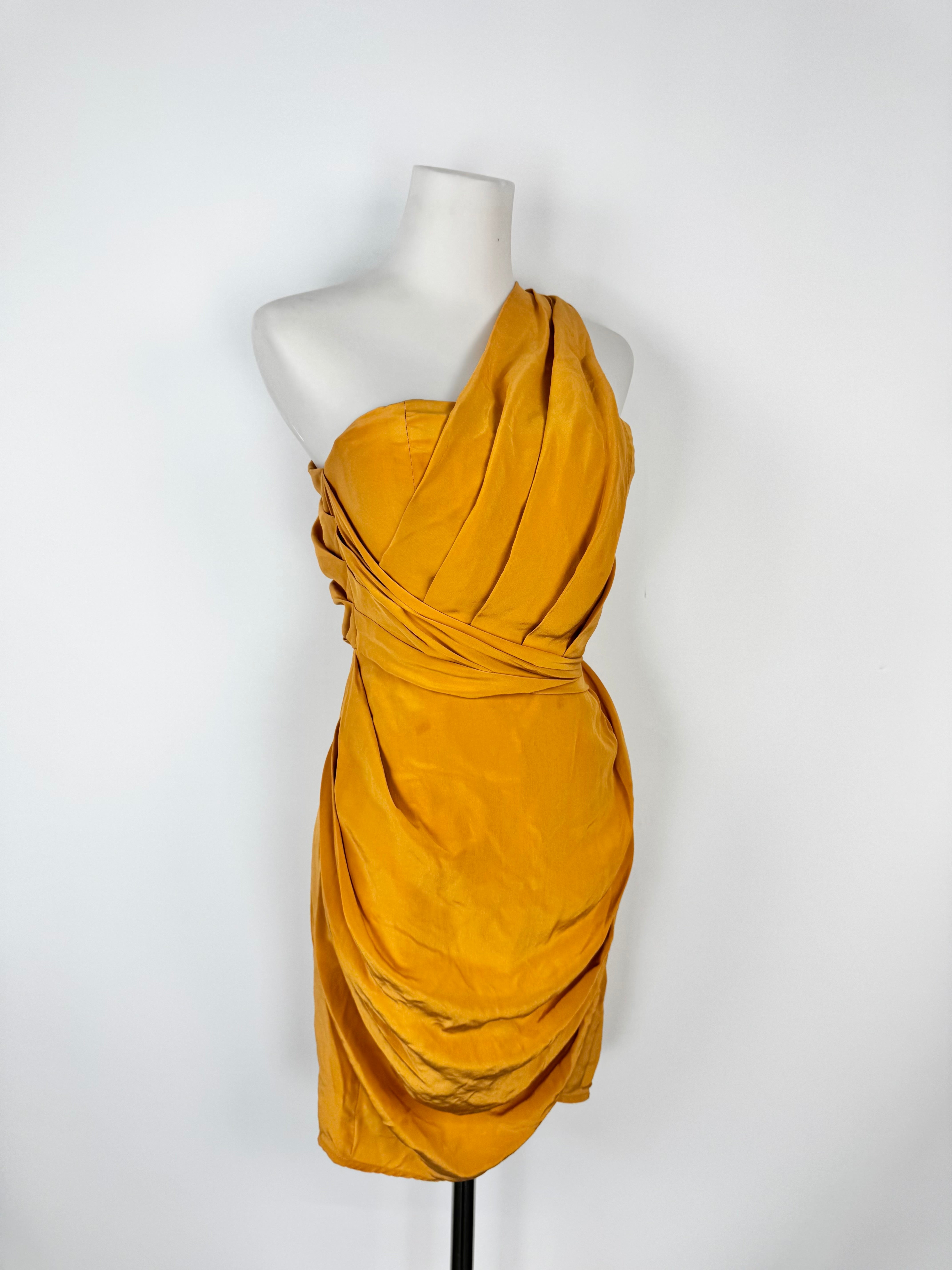 Zimmermann Marigold Draped Silk Mini Dress - AU6/8