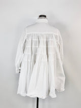 Alexander McQueen White Cotton Tiered Blouse - AU10/12