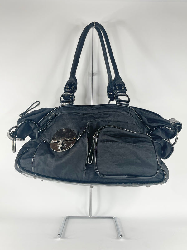 Mimco 'Lucid' Black Synthetic Baby Bag