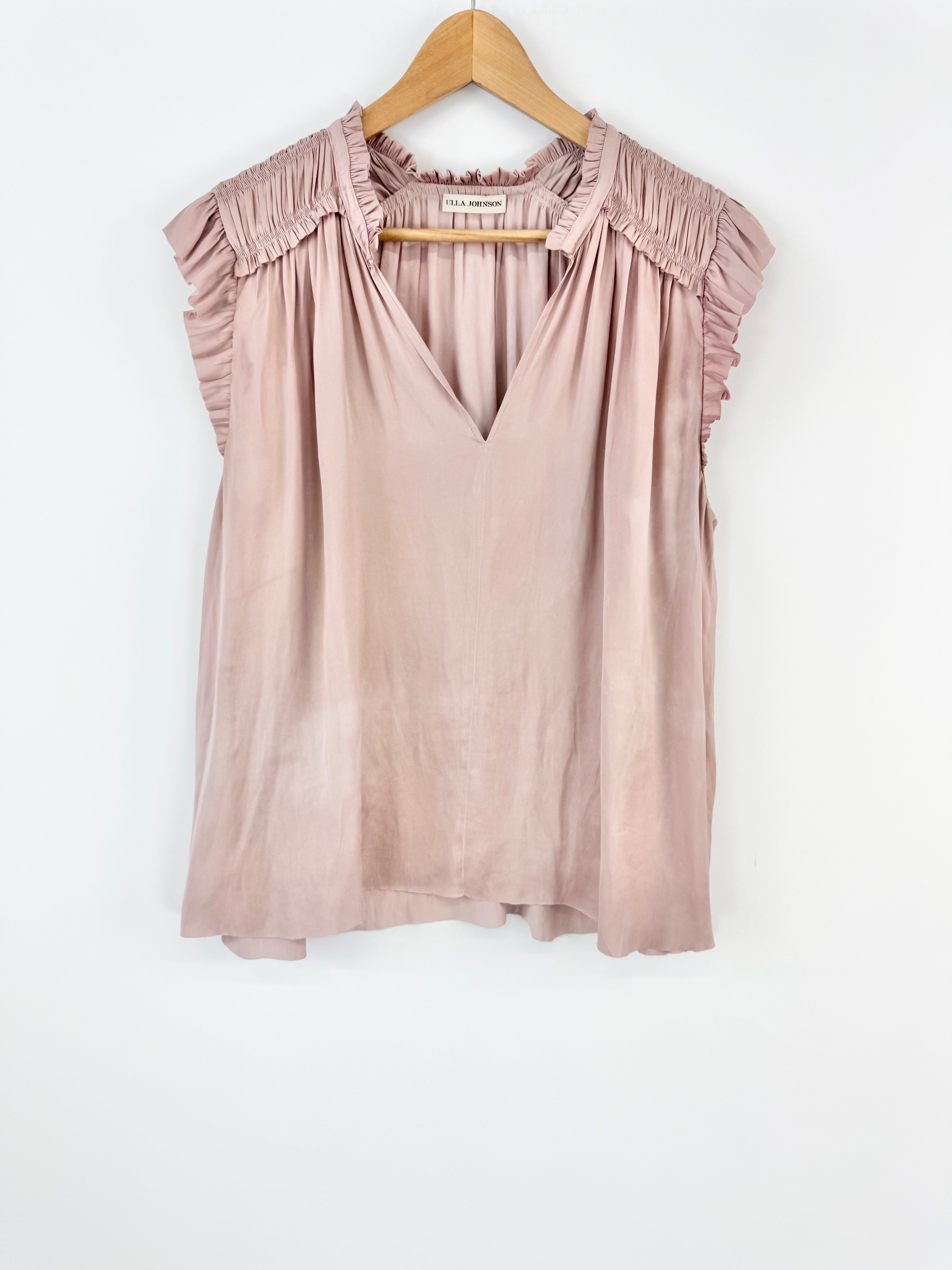 Ulla Johnson Blush Frilled Sleeveless Top - AU10