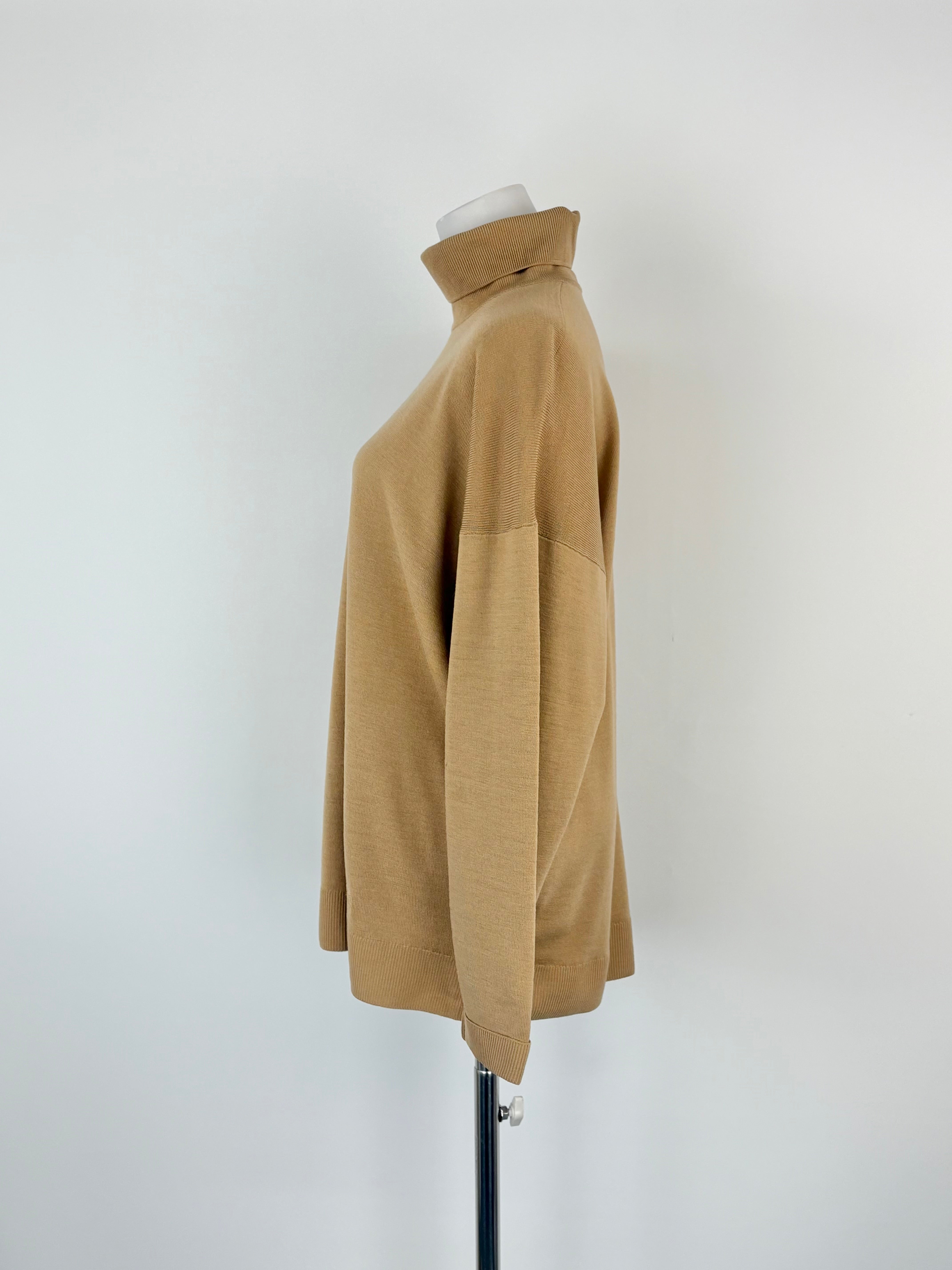 Burberrys of London Tan Merino Wool Turtle-Neck Sweater - AU8/10