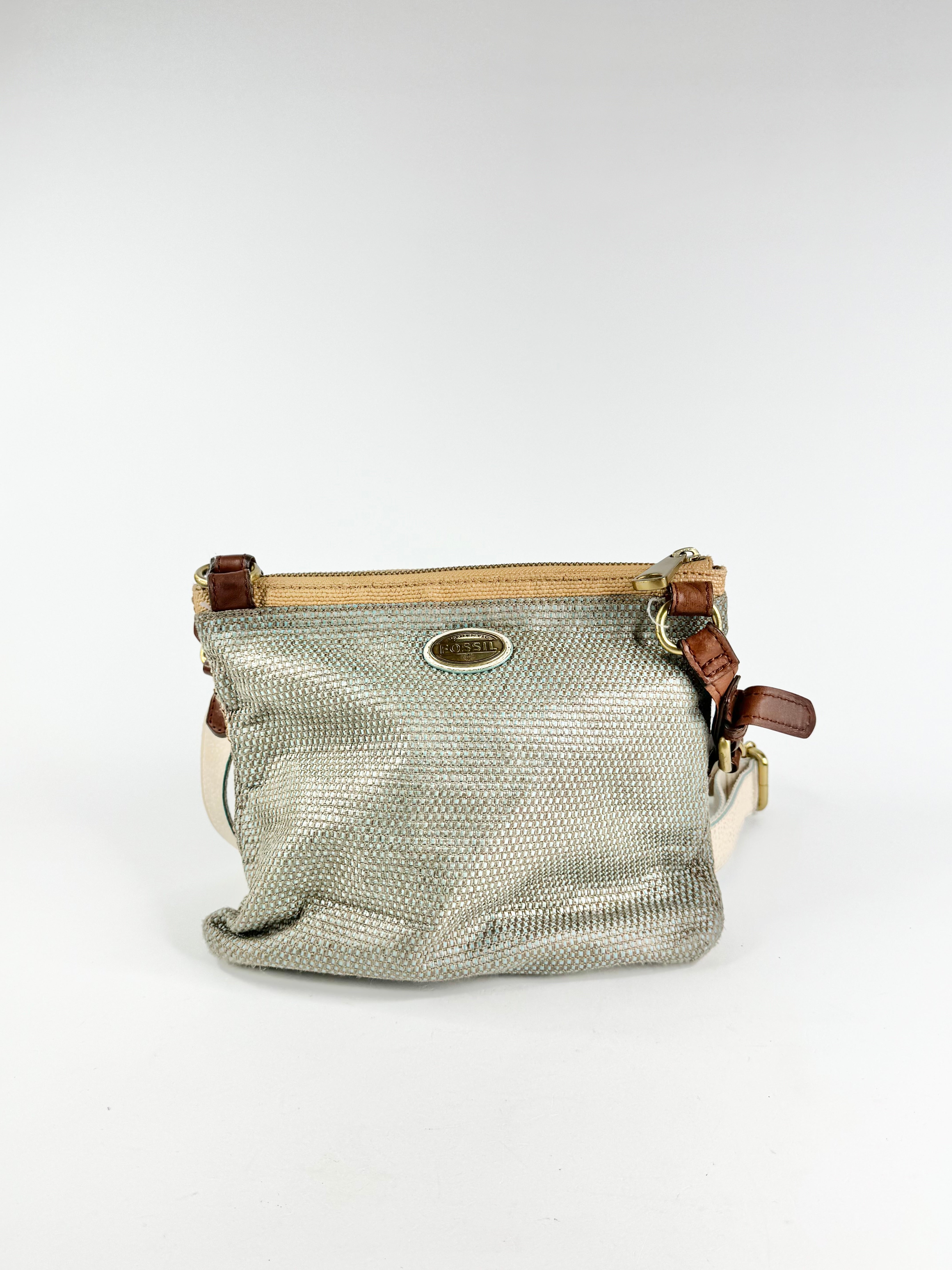 Fossil Woven Cross Body Bag